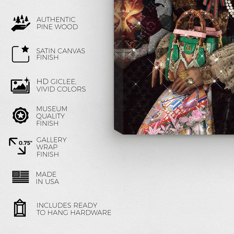 Wynwood Studio Canvas Fashion and Glam All Time Classic Fashion Green and Emerald Traditional Wall Art Canvas Print