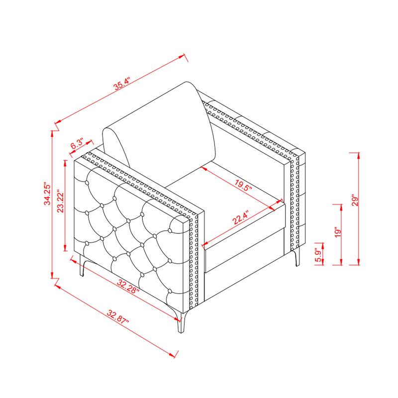 Accent Chair for Living Room Upholstered Arm Chair with Metal Legs