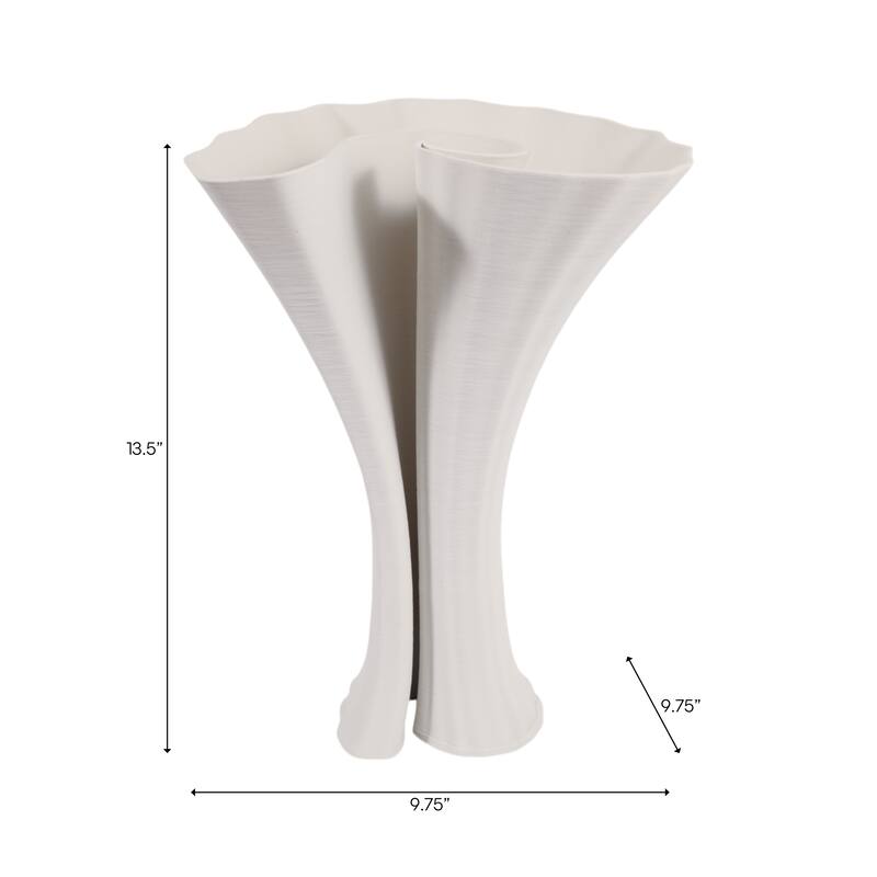 Stoneware Decorative Vase Modern Sculptural Elegant Curved Silhouette