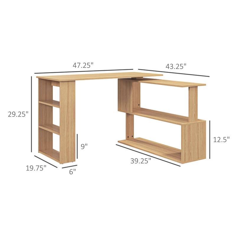 Modern L Shaped Computer Office Desk with Adjustable Support and Ample Storage Cell for Home Office or Small Spaces