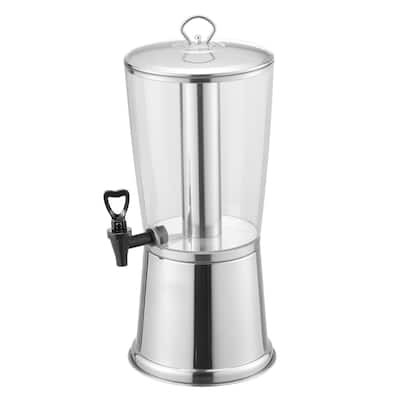 2.1-Gal Stainless Steel Beverage Dispenser with Ice Core and No-Drip Spigot for Juice or Water - 11.8 x 9.5 x 22.4 in