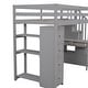 preview thumbnail 29 of 55, Multifunctional Design Loft Bed with Desk, Storage Stairs and Shelves, Efficient space, Twin Size