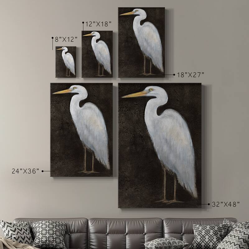 White Heron Portrait II Premium Gallery Wrapped Canvas - Ready to Hang