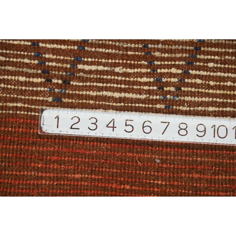Geometric Orange Moroccan Oriental Rug Handmade Modern Wool Carpet - 6'9" x 9'9"