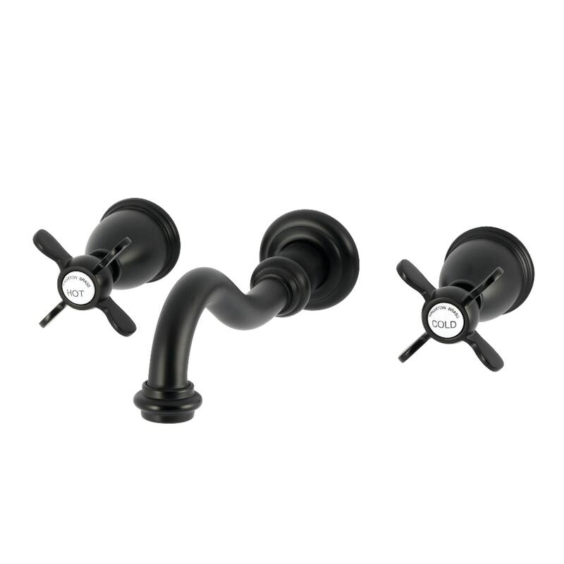 Kingston Brass Essex Double-Handle Wall Mount Bathroom Faucet - Matte Black
