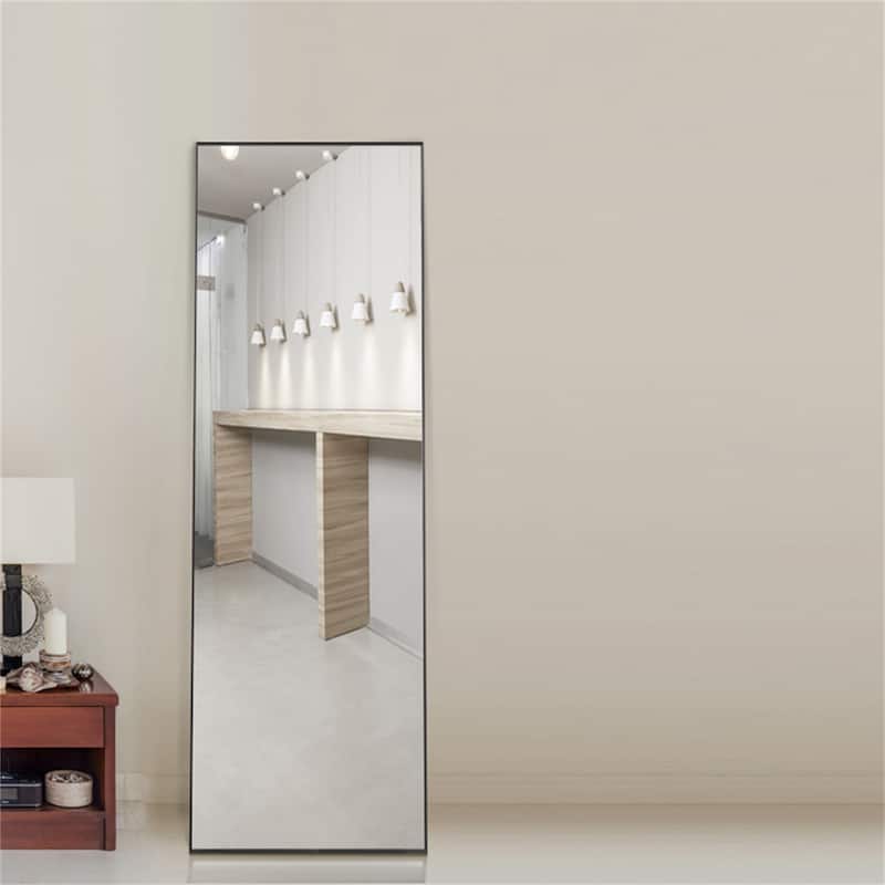 Full Length Mirror with Stand - Black