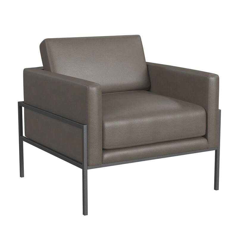 HomePop Modern Upholstered Club Chair w/Metal Frame