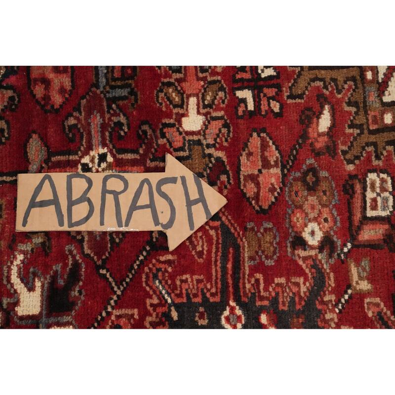 Hand Knotted Oriental 100% Wool Carpet Traditional Medallion Red Heriz Area Rug - 10' 5'' X 7' 4''