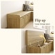 preview thumbnail 11 of 15, Corner Storage Bench with Lift-Top Seats, Faux Drawer Fronts, Oak Finish, Entryway & Living Room Organizer