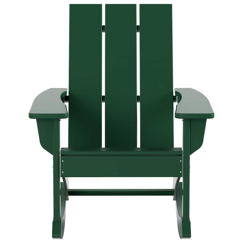 Shoreside Modern Eco-Friendly All Weather Poly Adirondack Rocking Chairs (Set of 2)