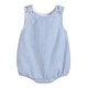 preview thumbnail 1 of 2, Classic Dark Blue Seersucker Bubble Romper