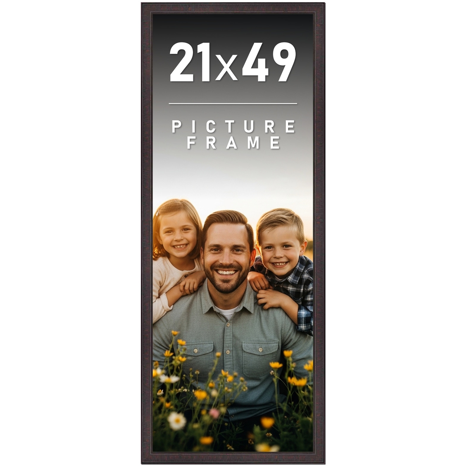 21x49 Frame Brown Solid Wood Picture Frame - Complete Modern Photo