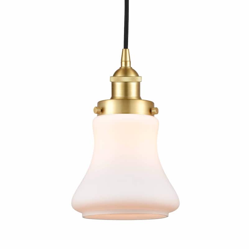 Innovations Lighting 616-1PH-10-6 Bellmont Pendant Bellmont 6" Wide - Satin Gold / Matte White