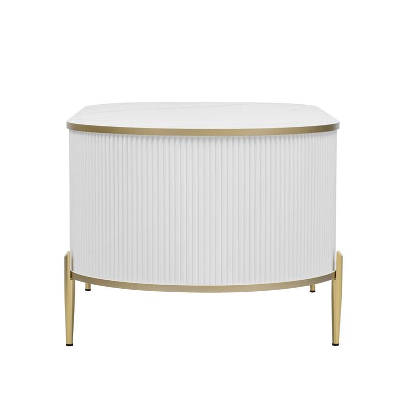 Modern Luxury Oval Fluted Coffee Table