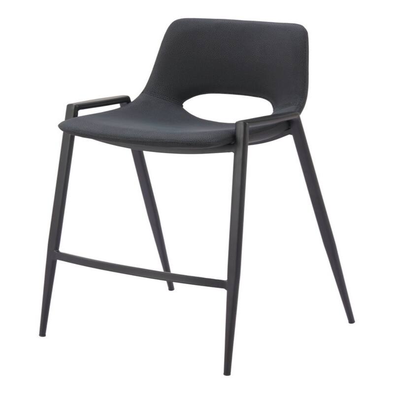 Set of 2 Faux Leather Low Back Chairs with Steel Frame and Footrest