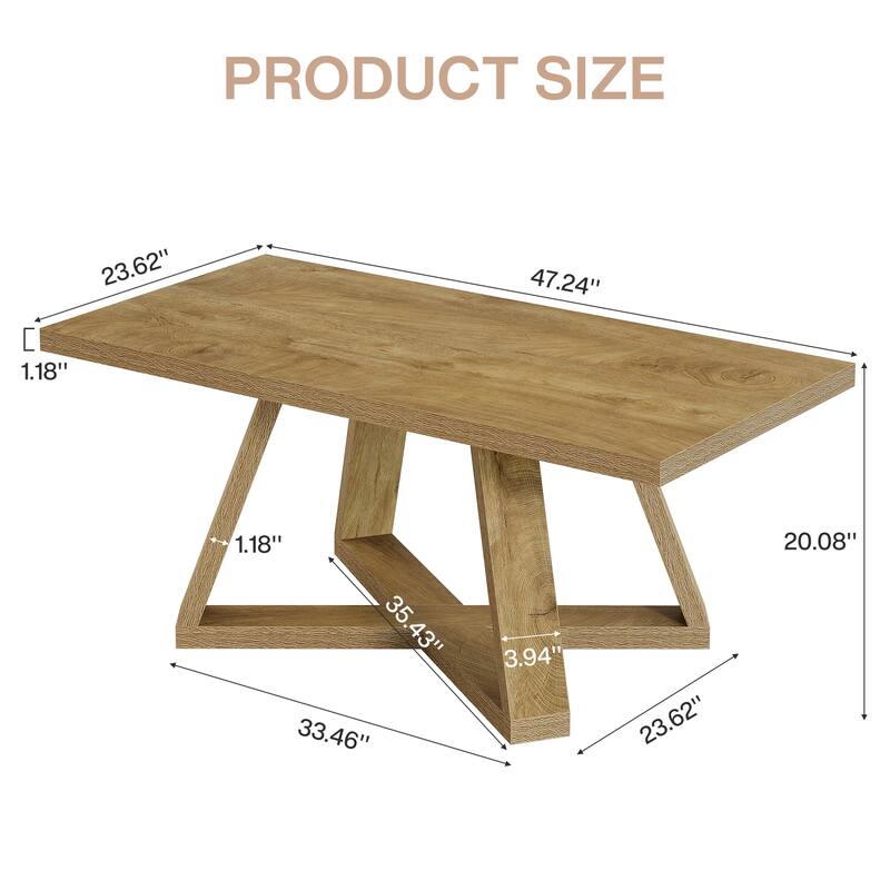 Rectangle Coffee Table, Living Room Bedroom Center Cocktail Tea Accent Table for Home Apartment