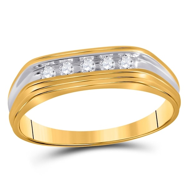 Diamond Wedding Band in 14K Pink Gold Size-6 G-H,I2-I3 1/8 cttw,
