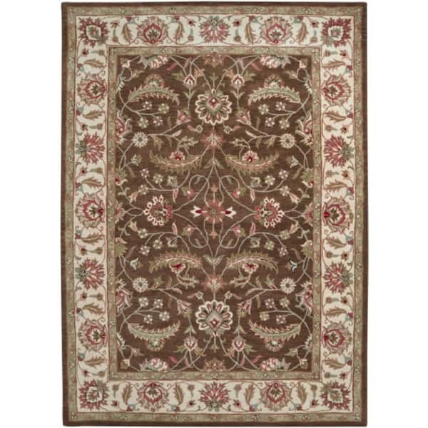 Caesar Hand Tufted Area Rug Dark Brown Overstock 31990786