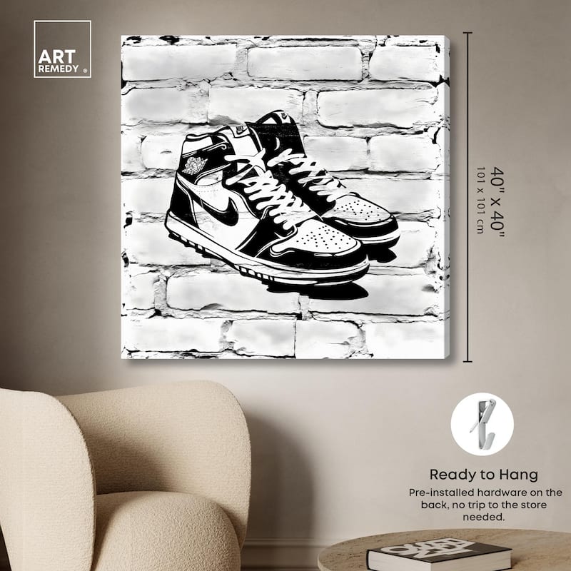 Brick City Jordans Canvas by Art Remedy, Gallery Wrapped