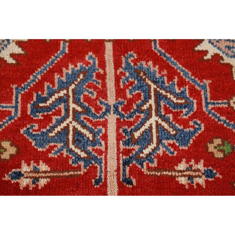 Hand Knotted Oriental 100% Wool Carpet Traditional Geometric Red Heriz (serapi) Area Rug - 11' 9'' X 8' 10''