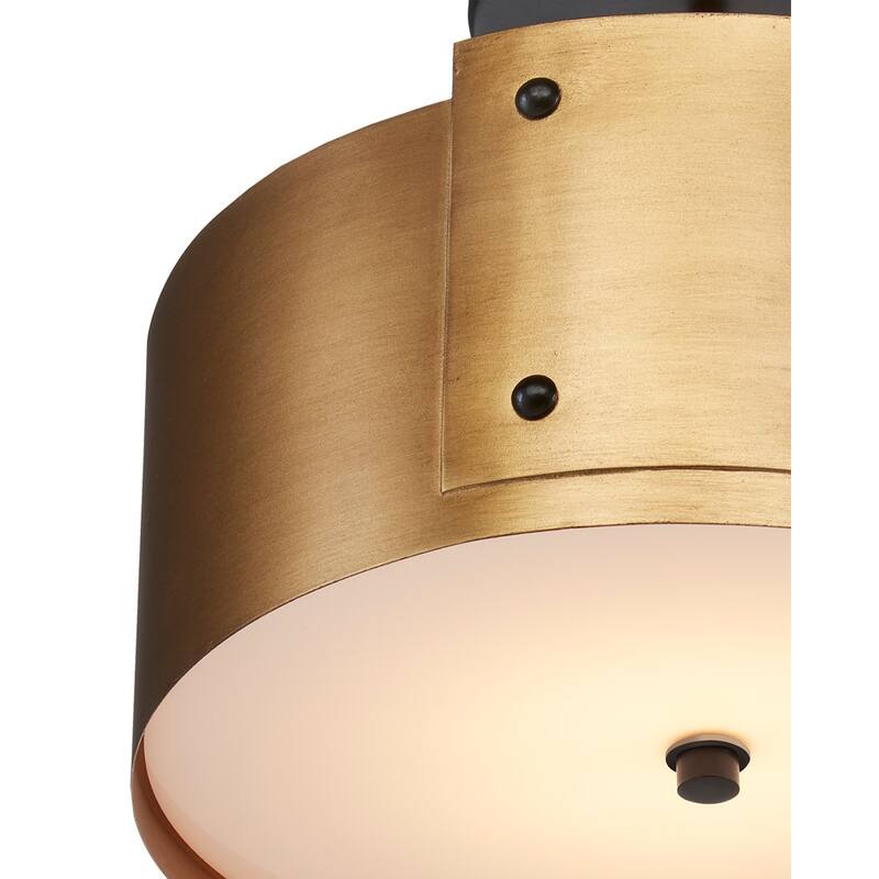 Currey & Company Ritsu Brass Semi-Flush Mount - 12"h x 13.75"dia