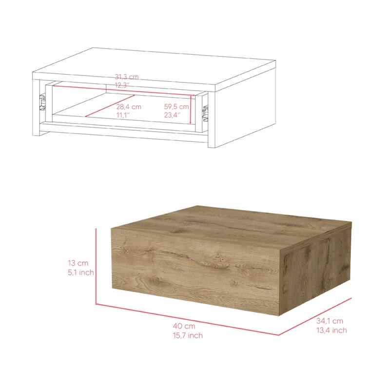 Nightstand Isola, Bedroom, Macadamia,High quality and durable