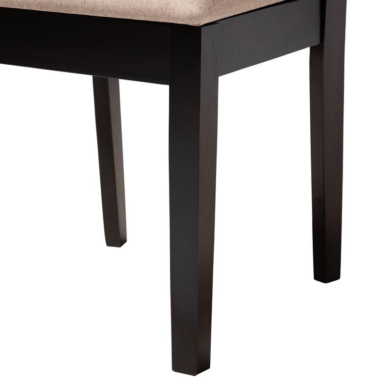 Sanne Modern Beige Fabric and Espresso Brown Finished Wood 5-Piece Dining Set