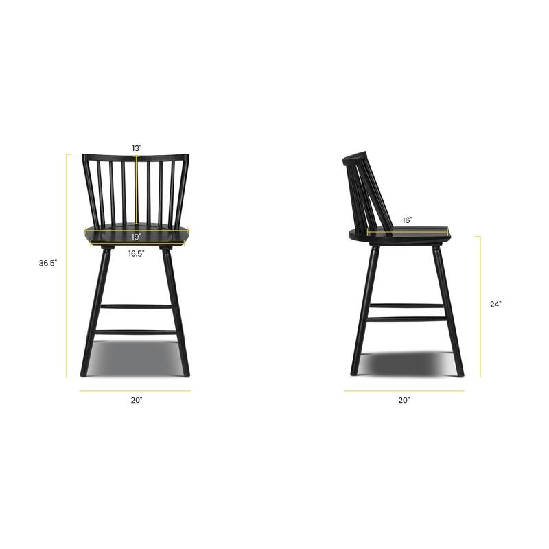 Talia 24" Counter Stool in Black