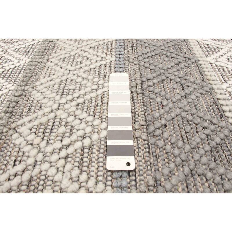 ECARPETGALLERY Braid weave Sienna Grey Wool Rug - 5'0 x 8'3