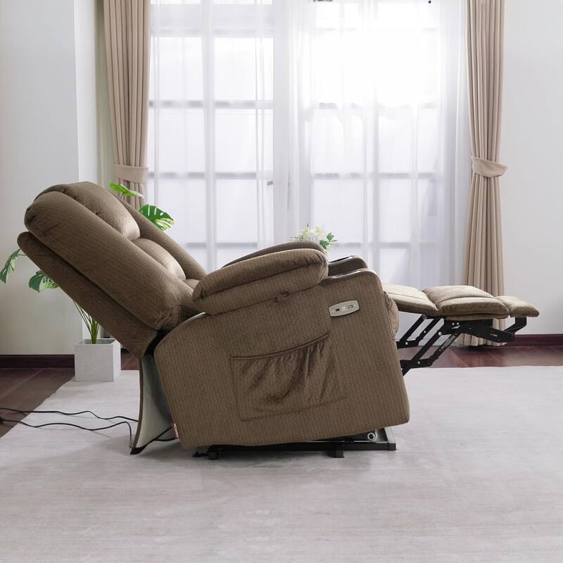 MCombo Large Electric Power Lift Recliner Chair with Massage and Heat for Elderly, Fabric 7549