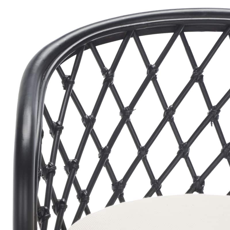 SAFAVIEH Galini 24-inch Rattan Counter Stool with Cushion - 21" W x 21" D x 35" H