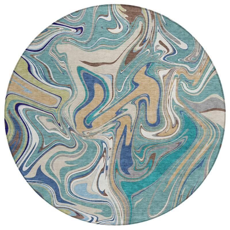 Machine Washable Indoor/ Outdoor Contemproary Fusion Chantille Rug