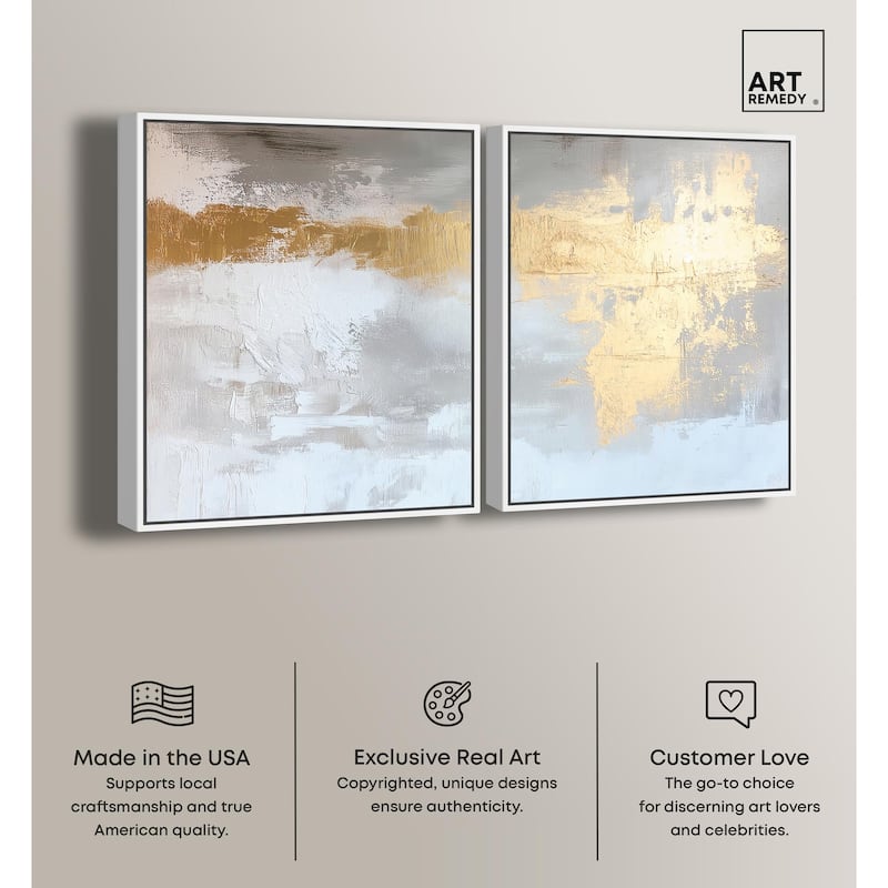 Golden Glaze I Canvas Set of 2 by Art Remedy