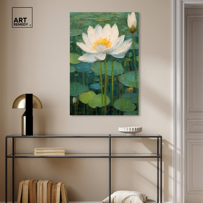 Art Remedy This Is My Waterlily Gallery Wrapped Impressionism 1 Piece Canvas Wall Art /Monet And Van Gogh Inspired Art
