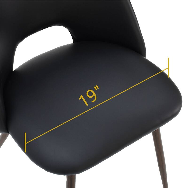 Modern Cutout Back Dining Chair with gFaux Leather (Set of 4)