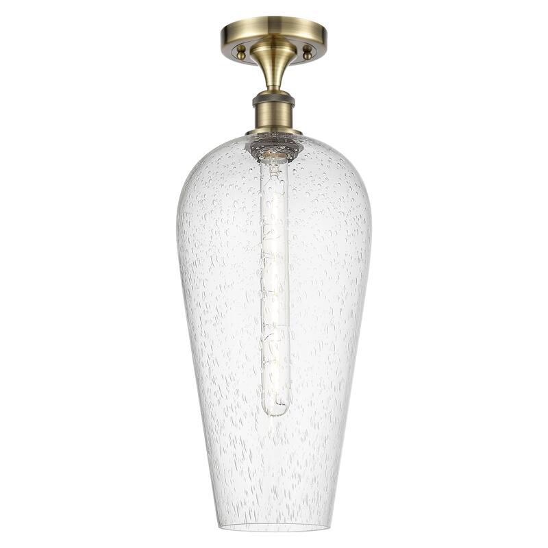 Innovations Lighting Endless Possibilities Ballston - Chelsea - 1 Light 8" Semi-Flush Mount - Antique Brass/Seedy