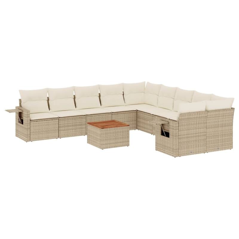 vidaXL Garden Sofa Set with Cushions Outdoor Sofa Set Corner Seat Poly Rattan