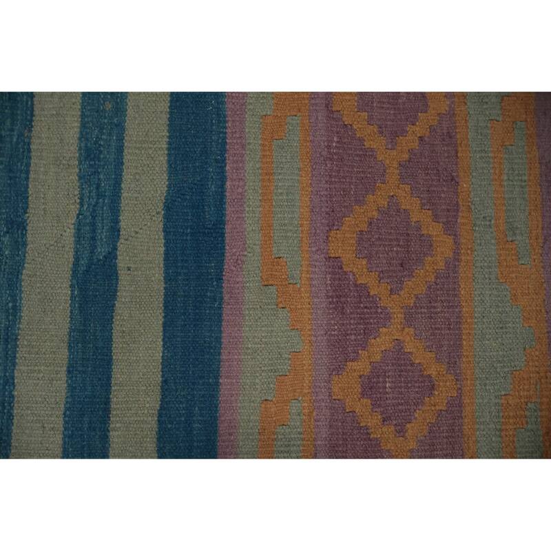 Hand Woven Oriental 100% Wool Carpet Southwestern Modern Purples Kilim Area Rug - 10' 0'' X 8' 5''