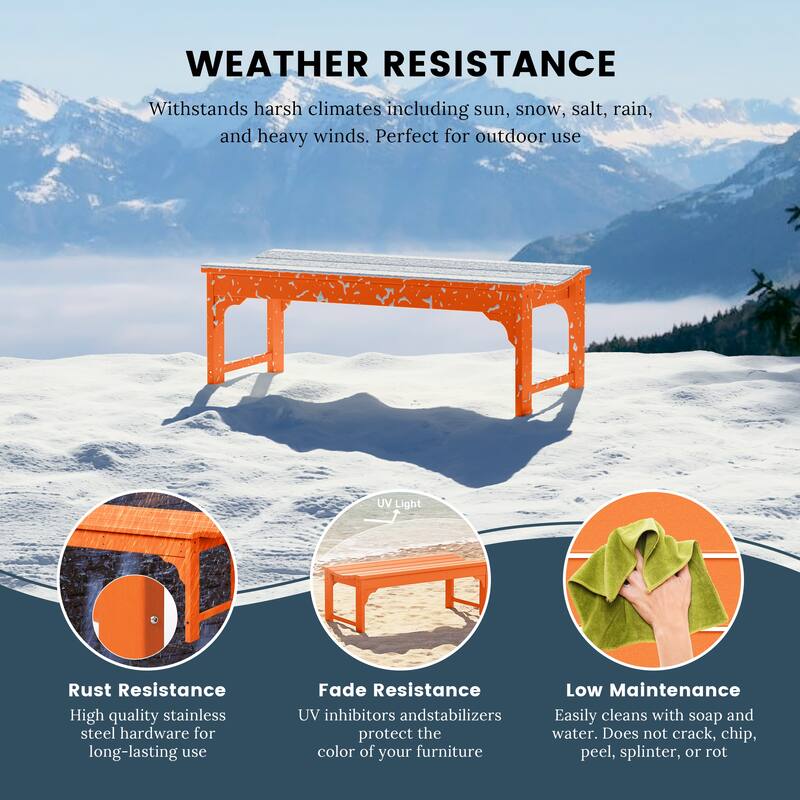 Polytrends Laguna Hdpe All Weather Outdoor Patio 48" Bench