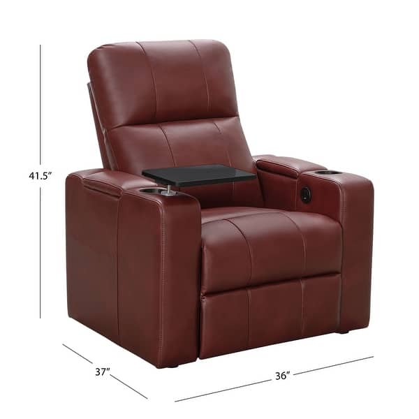 dimension image slide 2 of 4, Abbyson Rider Faux Leather Theater Power Recliner