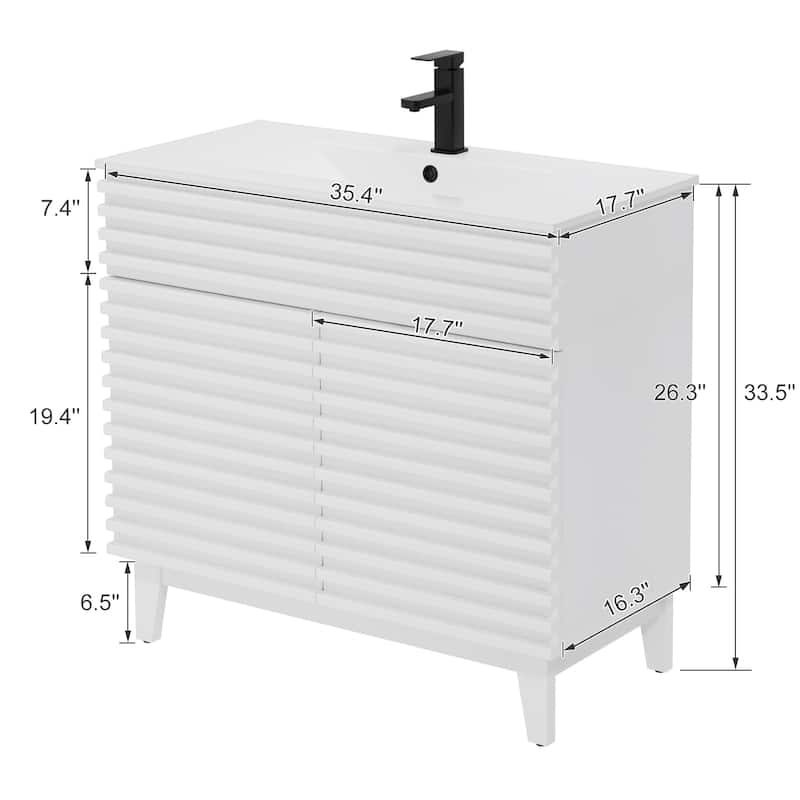 Bathroom Vanity Set W/Drop in Sink Faucet Cabinet Combo