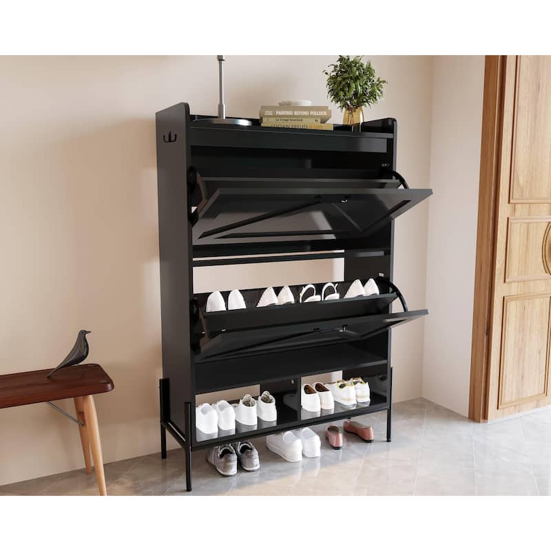 Shoe Cabinet with 2 Flip Drawers - 2 Flip Drawers
