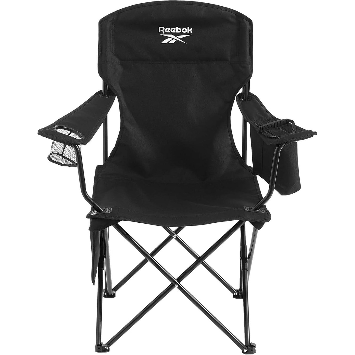 Reebok Folding Quad Camp Chair with Built in Cooler, Cup Holder and Carry Bag