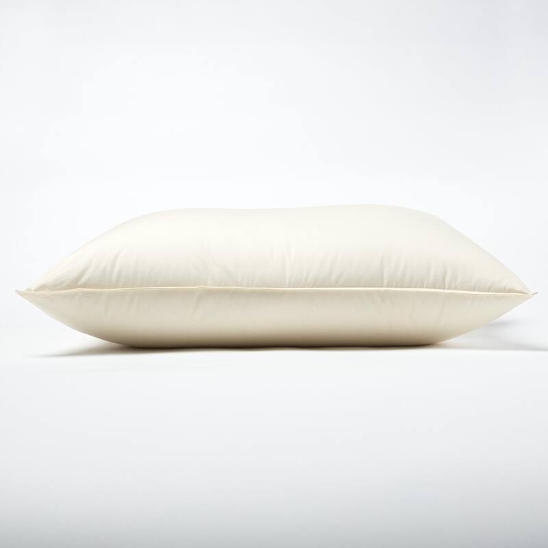 Luxury Lanadown Pillow – 70% White Down, 30% Wool – 300TC Organic Cotton Shell - Standard - Single - Firm