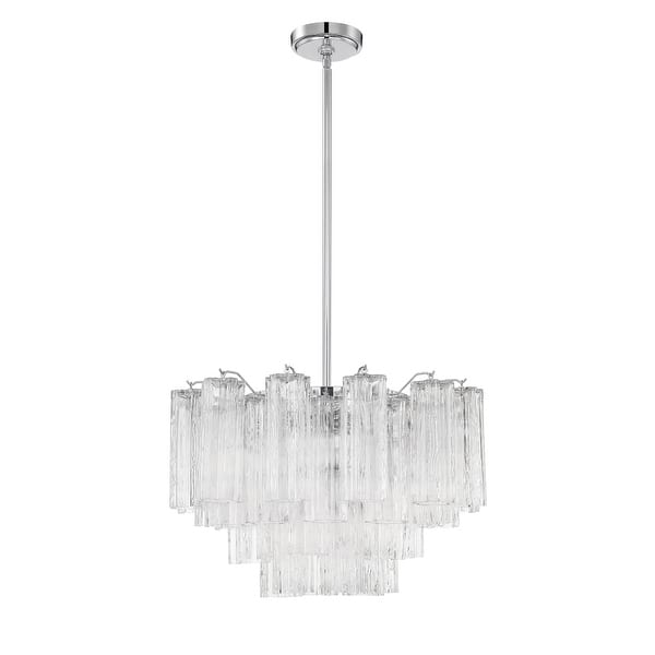slide 2 of 8, Addis 9 Light Polished Chrome Chandelier - 22"W x 14.25"H x 22"D