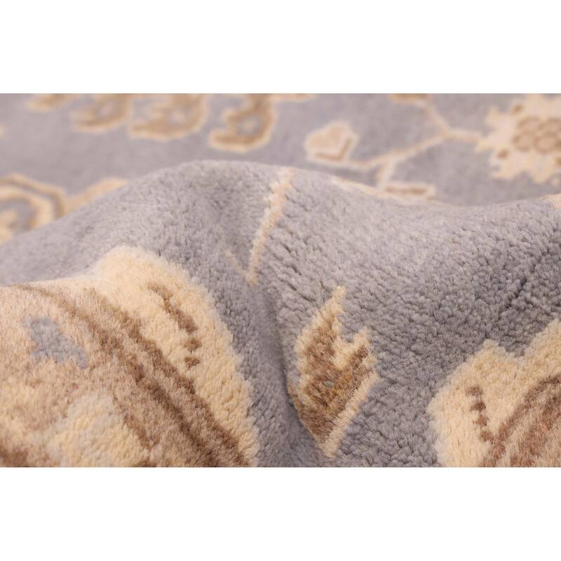 ECARPETGALLERY Hand-knotted Royal Oushak Light Denim Blue Wool Rug - 6'1 x 9'0