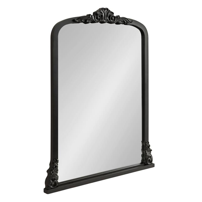 Kate and Laurel Barberry Arch Mirror MDF - 28x35 - 28x35 - Black
