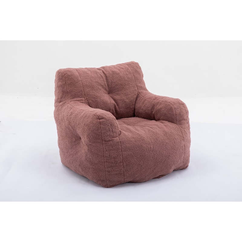 Bean Paste Red Teddy 39.37" Bean Bag Chair with Memory Sponge