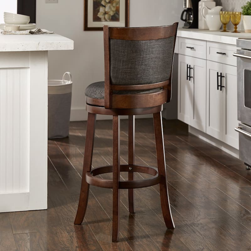 Verona Panel Back Linen Swivel 29-inch High Back Bar Stool by iNSPIRE Q Classic