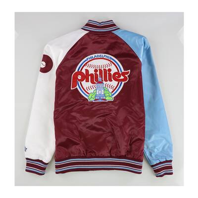 STARTER Womens Philadelphia Phillies Satin Varsity Jacket,, Red, Medium